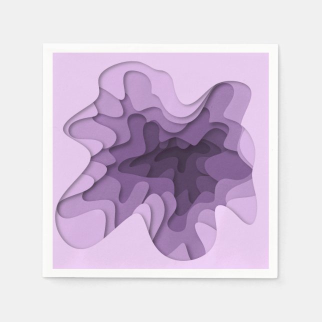 Unik romantisk Lila Ombre 3D-effekt Vinkar Pappersservett (Framsidan)