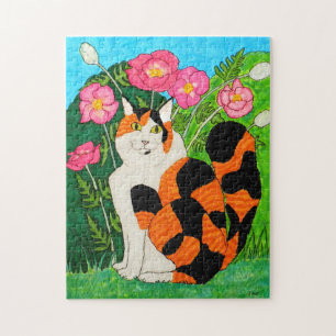 Unik Rosa av färglöst Calico Cat Oriental Poppie Pussel