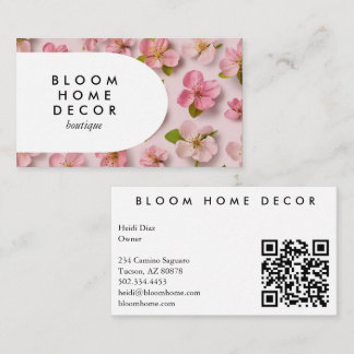 Unik Rosa Flowers Photography QR Code Arch Visitkort