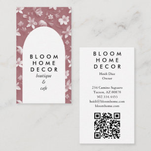 Unik Rosa Flowers Photography QR Code Arch Visitkort