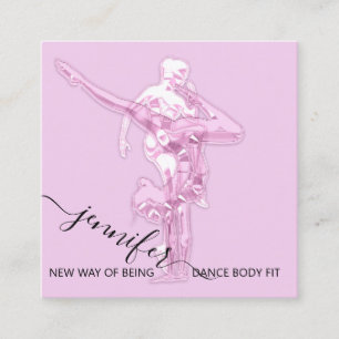 Unik Rosa för Body Fitness Dance Couch QRCODE-Log Fyrkantigt Visitkort