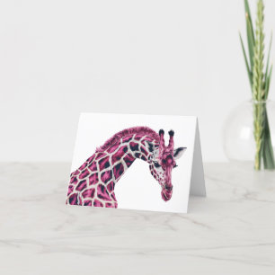 Unik rosa Giraffe Grattis på födelsedagen Helgkort