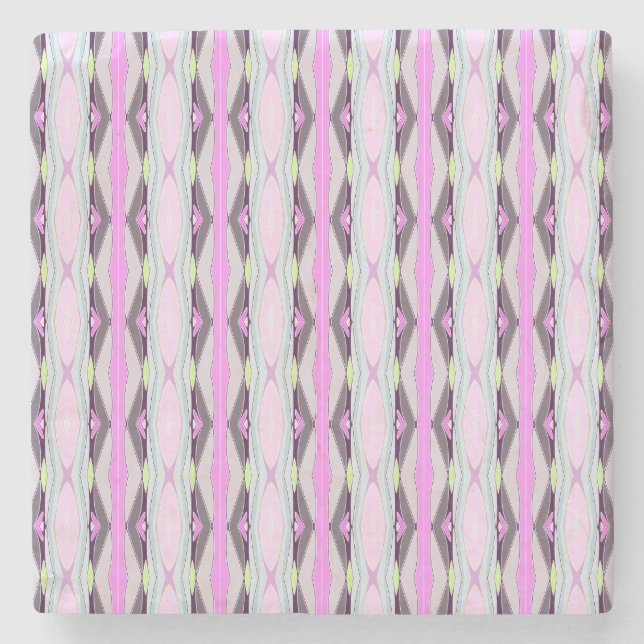 Unik Rosa Mönster Stenunderlägg (Framsidan)