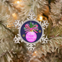 Unik Rosa Ribbon Bauble