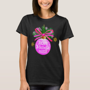 Unik Rosa Ribbon Bauble T Shirt