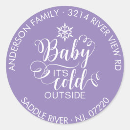 Unik runda Baby Det är Kall utanför Returadressen Runt Klistermärke