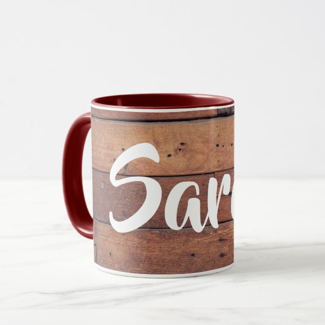 Unik Rustic Barn Monogram Namn-kaffe Mugg (Framsida vänster)