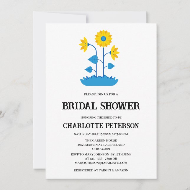 Unik Rustic Boho-Möhippa för solrosor Inbjudningar (Framsida)