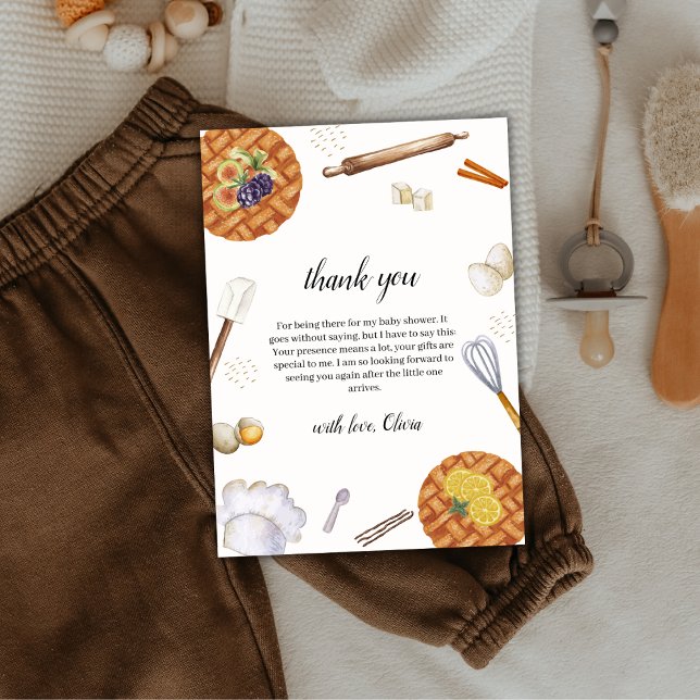 Unik Rustic Cutie Baking Paj Baby Shower Tack Kort (Unique Rustic Cutie Baking Pie Baby Shower Thank You Card)