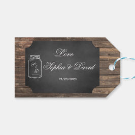 Unik Rustic Mason Burk Chalkboard Bröllop-Anpassni Presentetikett