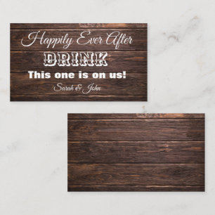 Unik Rustic Oak Bröllop Voucher Drink Biljett