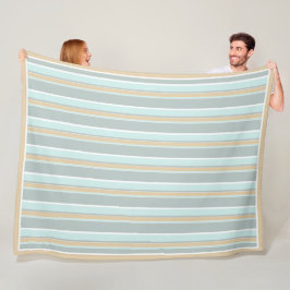 Unik Seafoam Grönt White Tan Rand Art Fleecefilt