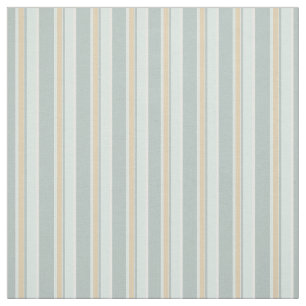 Unik Seafoam Grönt White Tan Rand Art Tyg