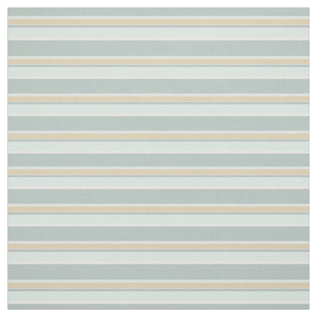 Unik Seaskam Grönt White Tan Rand Art Tyg (Provkarta)