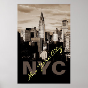 Unik Sepia New York City Poster
