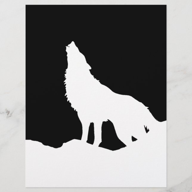 Unik Silhouette-Varg för svartvit popup-teknik (Framsida)