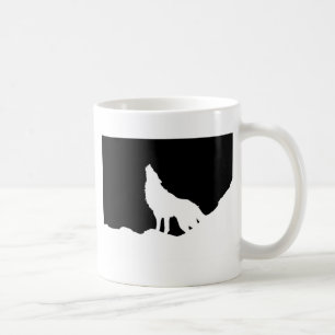 Unik Silhouette-Varg för svartvit popup-teknik Kaffemugg