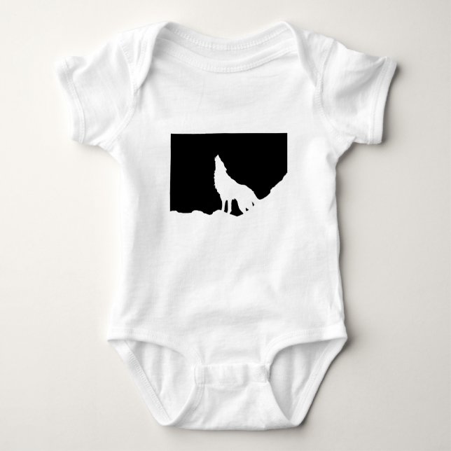 Unik Silhouette-Varg för svartvit popup-teknik T-shirt (Framsida)
