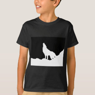 Unik Silhouette-Varg för svartvit popup-teknik T Shirt