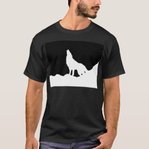 Unik Silhouette-Varg för svartvit popup-teknik Tee Shirt