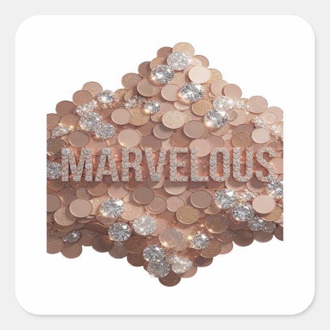 Unik silver MARVELOUS Etikett Design (Framsida)