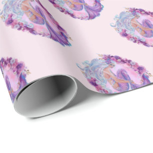 Unik sjöjungfru för rosa presentpapper