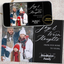 Unik Skript 1 Foto Familjenamn År Chic Svart