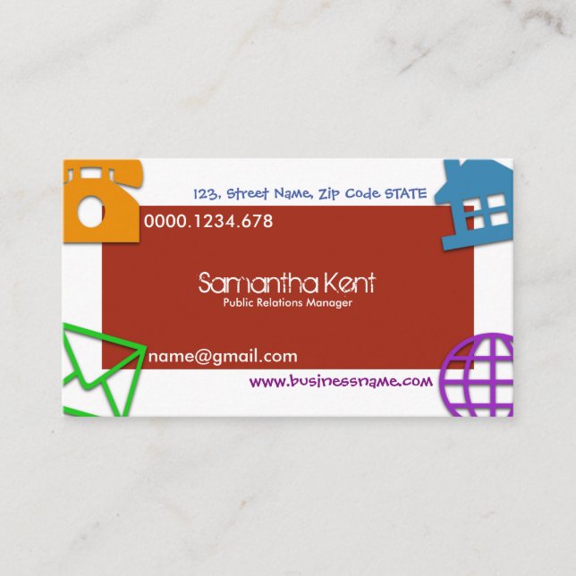 Unik slug stor konstnärlig symbolsPR-visitkort Visitkort (Framsida)