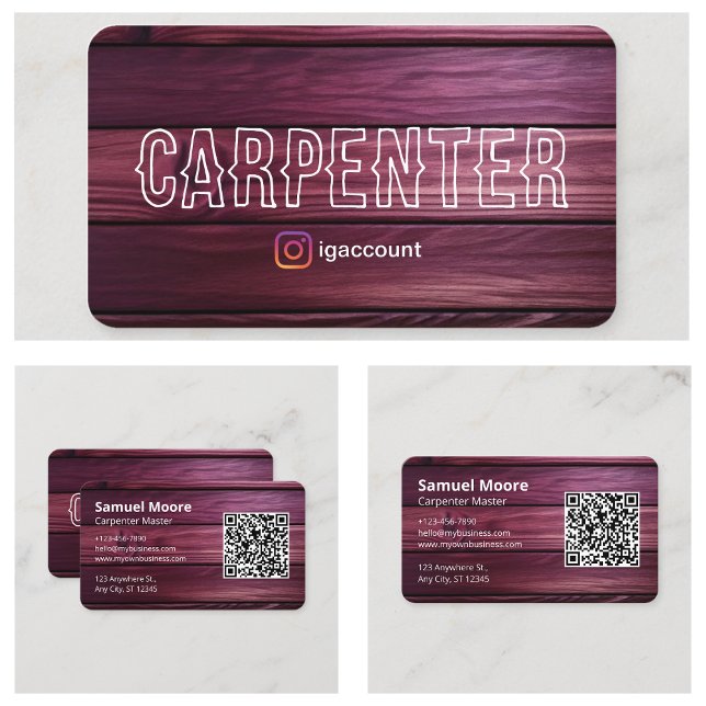 Unik snickare exempel besöker rustik visitkort (Unique Carpenter Sample Visiting Rustic Business Card)