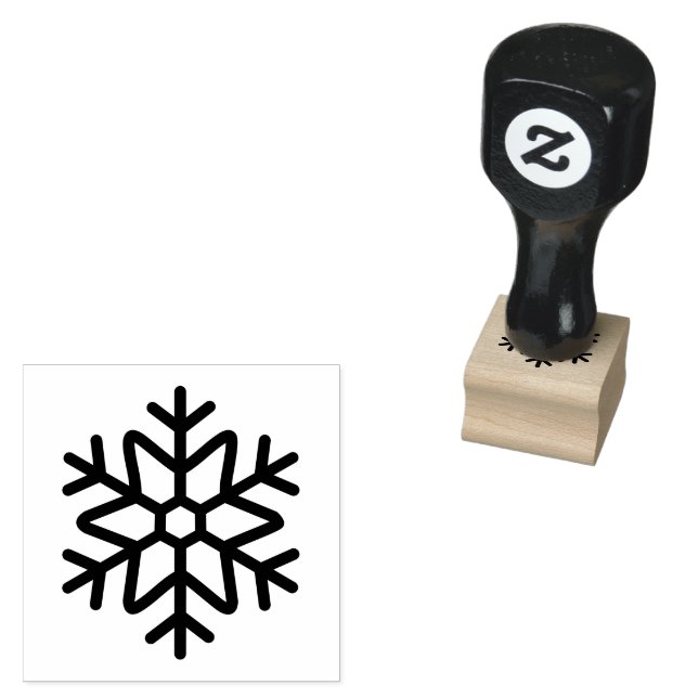 Unik snöflinga Märke Trärubberstämpel Stämpel (Stämplad)