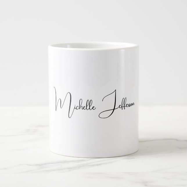 Unik Snyggt Modern Plain Calligraphy Jumbo Mugg (Framsidan)