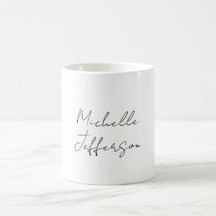 Unik Snyggt Modern Plain Calligraphy Kaffemugg