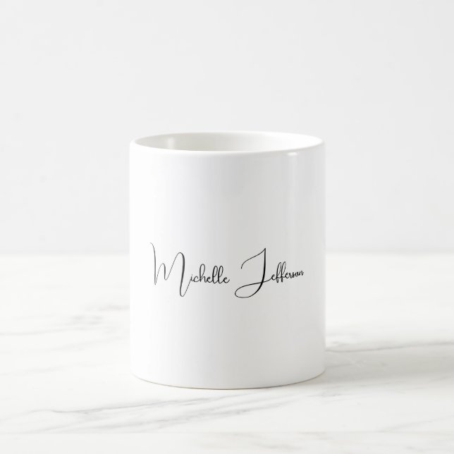 Unik Snyggt Modern Plain Calligraphy Kaffemugg (Center)