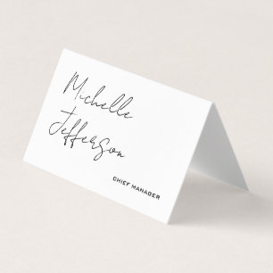 Unik Snyggt Modern Plain Calligraphy Visitkort