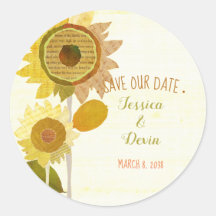 Unik solros Bröllop spara datum