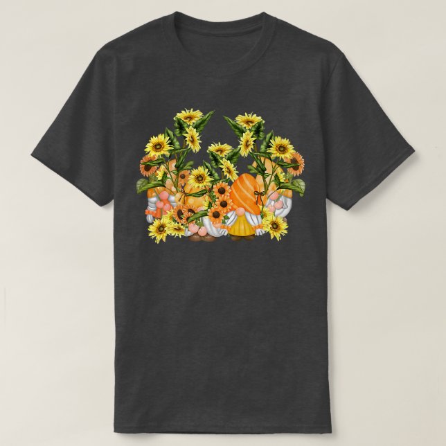 Unik solrosblommans nom-hippies-Blommigt Grafik Ar T Shirt (Design framsida)