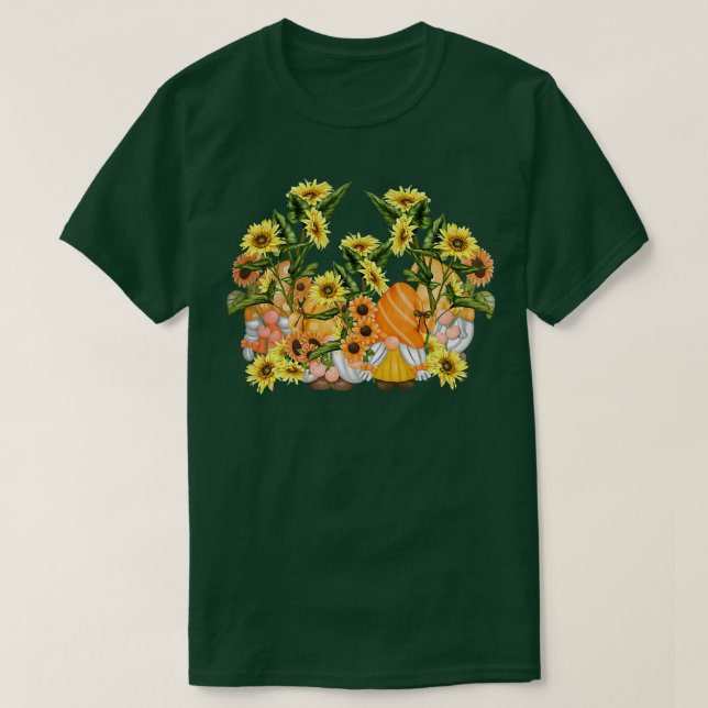 Unik solrosgenom-Blommigt-hippies-grafik T Shirt (Design framsida)