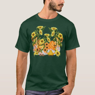 Unik solrosgenom-Blommigt-hippies-grafik T Shirt