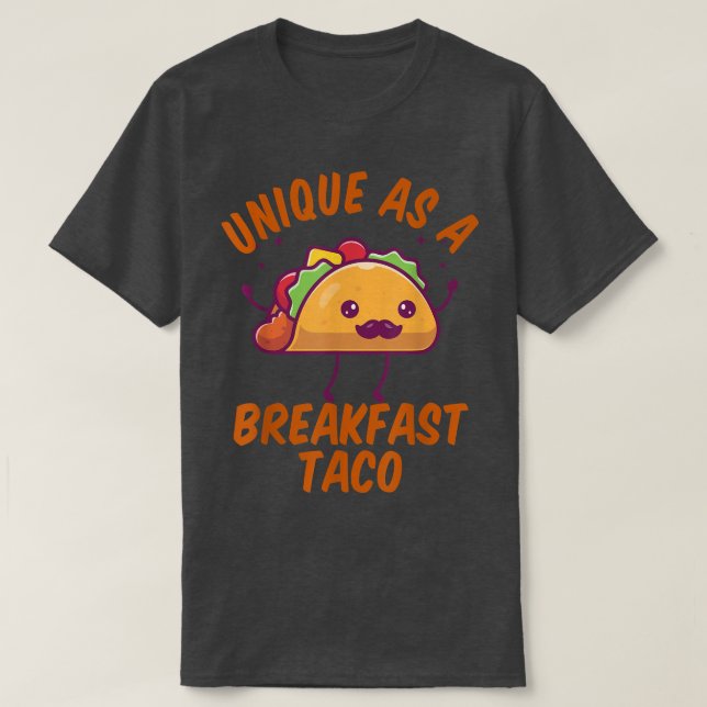 Unik som en frukost Taco Lycklig Smiling Kawaii Ta T Shirt (Design framsida)