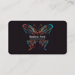 Unik Söt Colorful Butterfly Black Visitkort