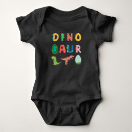 Unik söt färgglad rolig dinosaurie svart t shirt