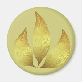 Unik söt, modern guldfärgad löv för prydnadsföremå magnet