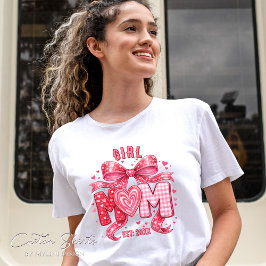 Unik söt rosa coquettebåge tjej mamma t shirt