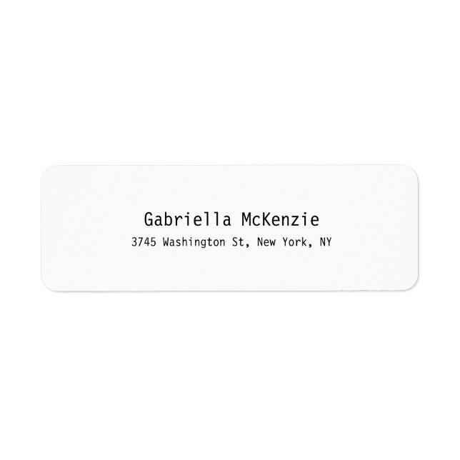 Unik Speciell Modern Elegant - enkel vit slapp Returadress Etikett (Framsidan)
