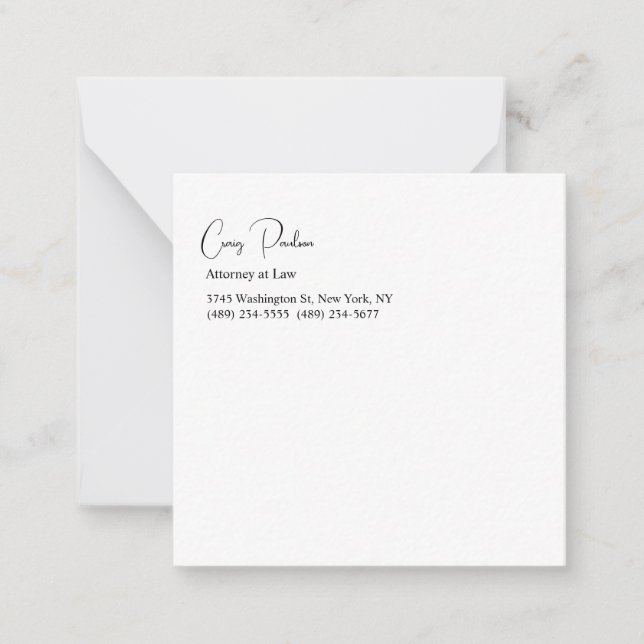 Unik Speciell trendig Attorney Anteckningskort (Framsida)