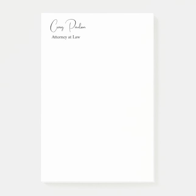 Unik Speciell trendig Attorney Post-it Block (Framsida)