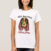 Unik Springer Spaniel ful hund ansikte T-Shirt