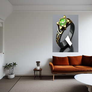 Unik sten av urangemen ring AI Art Poster