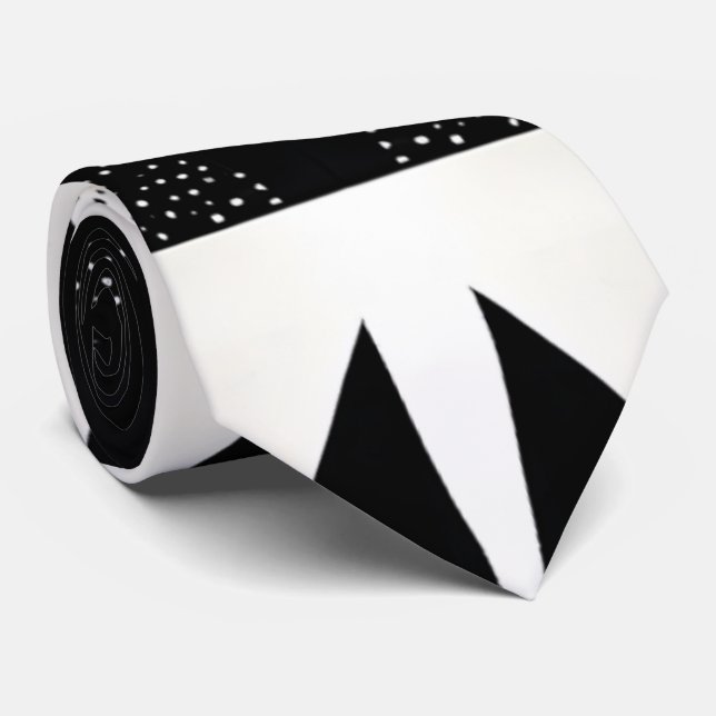 Unik stilprickad svart och vit modern slips (Rullad)