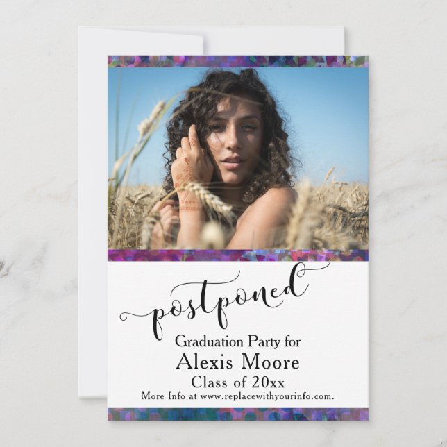 Unik Studentfest - uppskjutet fotokort Inbjudningar (Framsida)